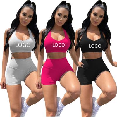 China Breathable 2022 2 Piece Set Clothing Women Biker Shorts Outfits Custom Sweat Suit Jogging Sets Two Piece Pant Set Outfits for sale