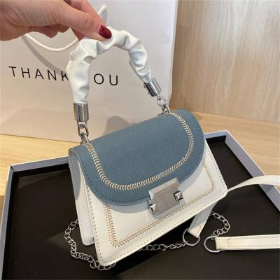 China 2021 New Soft Single Diagonal Cross Shoulder Bag Handheld Small Square Bag Color PU Handbag Lady's One Disagree for sale