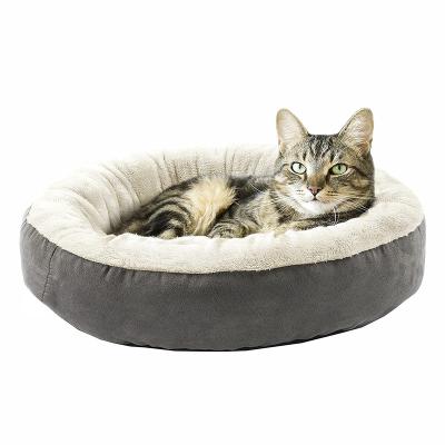 China Viable Indoor Custom Around Warm Cat Pet Beds Plush Cushion for sale