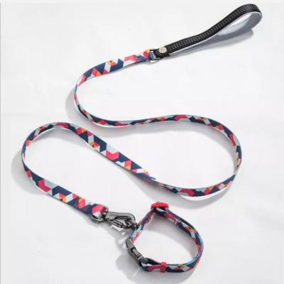 China Outdoor Custom Nylon Reflective Dog Harness High Quality String Padded Weaving Custom Plain Set Dog Collars for sale