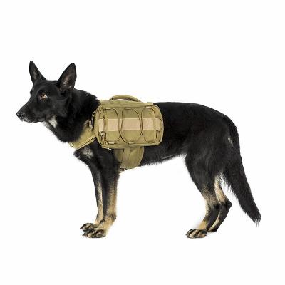 China Breathable Backpack Cotton Canvas Dog Saddle Bag, Camping Military Tactical Travel Canvas Saddle Bag Dog Harness for sale