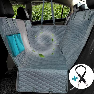 China Waterproof Travel Dog Pet Car Seat Cover Hammock with Viewing Mesh Window and Pockets for sale