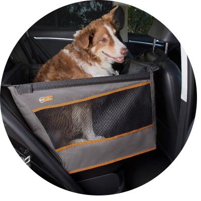 China Travel Seat Pets Dog Booster Car Seat with removable safety leash and zipper storage pocket perfect for small to medium pets up to 20 lbs. for sale