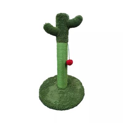 China Factory Wholesale Viable Cat Climbing Toy Pet Cactus Sisal Scratcher Single Post Cat Tree for sale