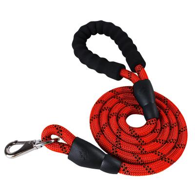 China Durable Comfortable Padded Reflective Nylon Pull Rope Dog Leash For Large Dogs for sale