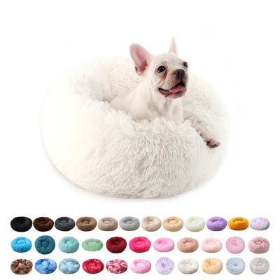 China Wholesale Waterproof Comfortable Washable Soft Donut Cat Dog Sofa Bed,Round Luxury Plush Fluffy Pet Bed for sale