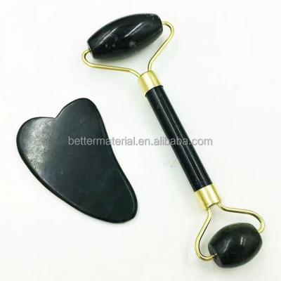 China Hot Selling Facial Natural Jade Face Massager Gua Sha Quartz Massage Rollers for sale