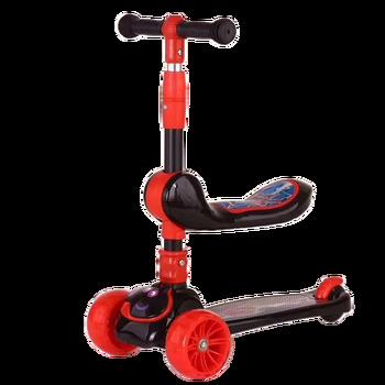 China Adjustable Handlebar Height 3 in 1 Foldable Mini Kick Scooter Kids Baby Scooter with Seat Platform Kid Glowing Foot Kicking 3 Wheel for sale