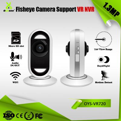 China Fisheye CCTV Camera Dual Lens Two Panoramic 720 Degree WiFi Panoramic Fisheye Camera 1.3 Megapixel for sale