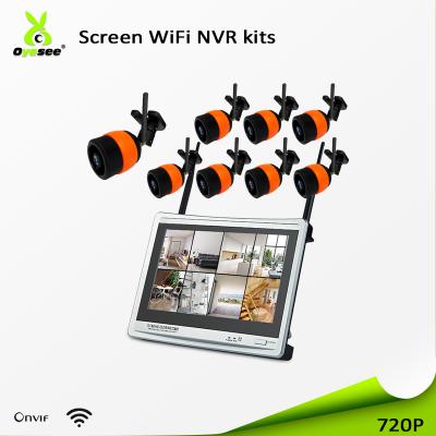 China 2018 new design cctv system 8 channel wifi camera nvr screen kit 720P ip66 P2P cctv waterproof/waterproof cctv cables and easy installation for sale