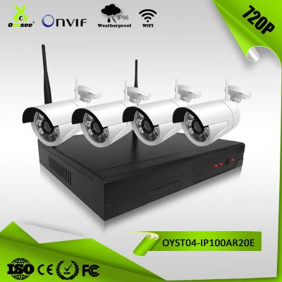 China 720P cctv outdoor camera factory price oyesee 4ch wifi nvr kits plug and play cctv kits OYST04-IP100AR20E for sale