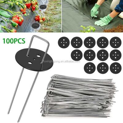 China Used for weed mat garden grass lawn turf staple u type lawn nail made in china artificial lawn staple for sale