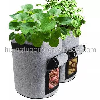 China Eco - Friendly Potato Grow Bags Felt Garden Planter Greenhouse Fabric Pots To Grow Bag for sale