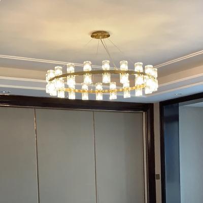 China 24 Inch Contemporary Single Dining Chandelier Modern Living Room Chandelier Household Gold Decorative Chandeliers for sale