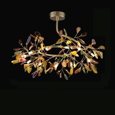 China Contemporary Diameter 85 Agate Plating Living Room Chandelier Luxury Modern Bedroom for sale