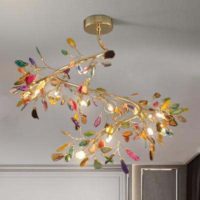 China Diameter 85 Modern Industrial Led Chandelier Lamp G4 Bedroom Living Room Colorful Pendant Chandeliers for sale