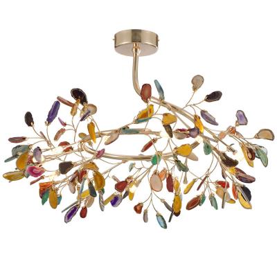 China Contemporary Diameter 85 Led Modern Chandelier Fixture Agate Pendant Lamp for sale