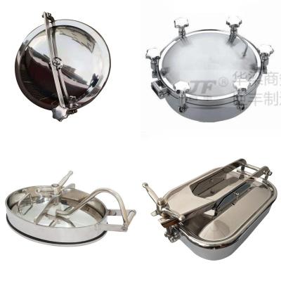 China High Quality SS304/SS316L Sanitary Stainless Steel 304 316L /Square /Manhole/Manway Widely Used Circular Cover/Manhole Cover for sale