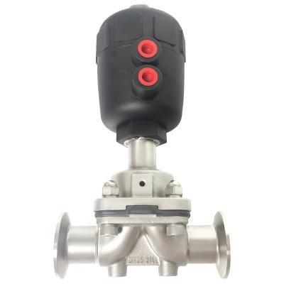 China General Sanitary Pneumatic Diaphragm Valve Manufacturer Pneumatic Stainless Steel 316L Silicon And Tip Plastic Diaphragm Valve for sale