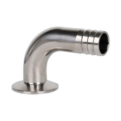 China Beer Sanitary 304 316L Stainless Steel Elbow Pipe Barb 90 Degree Elbow for sale