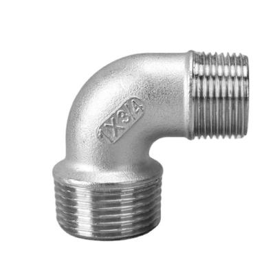 China Beverage Stainless Steel 304 Double Male Threaded 90 Degree Elbow Pipe Fittings for sale