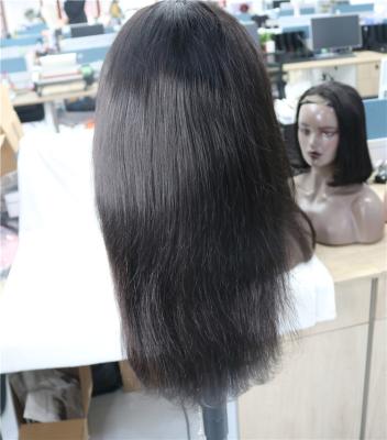 China 180% Density 13X4 Straight Hair Transparent Pre Plucked Bleached Knots Hair Wig Glueless Jewish Hair Wig Custom for sale