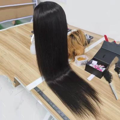 China 150% Density 13x4x1t Human Hair Piece Lace Wig Bone Straight Transparent Human Hair Wigs For Black Women for sale