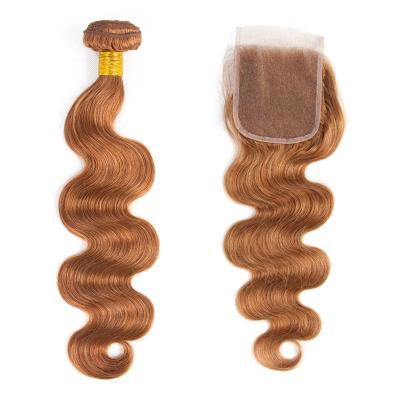 China 30# Cuticle Aligned Virgin Human Hair Body Wave Cuticle Aligned Virgin Human Hair Bundles With Lace Closure for sale