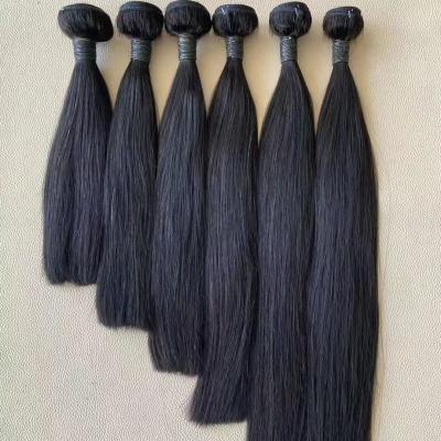 China Unprocessed Remy Virgin Human Hair Nature Straight Human Hair Weave With Closure 4x4 Part Superb Brazilian Straight Middle Part Double Drawn Hair Bundles for sale