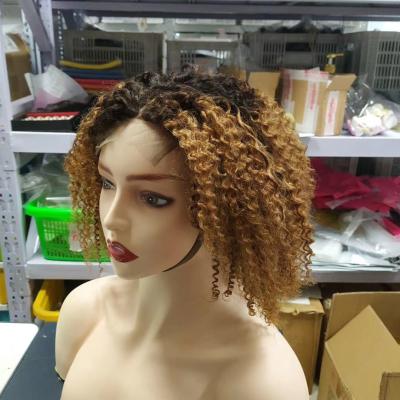 China T1B-27 Silky Straight Curly Curly Hair Wigs Brazilian Wave 4x4 Lace Front Wig Human Hair Lace Front Wig Bone Straight for sale