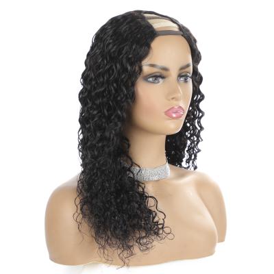 China Unprocessed Brazilian Hair U PART Wig OEM Vendors Deep Wave Water Wave Virgin Cuticle Aligned Full Lace Human Hair Wig 100% Swiss for sale