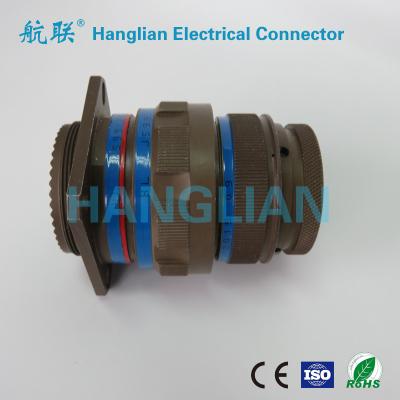 China MIL-DTL-38999 III corrosion resistant military grade connector, olive drab receptacle and plug with D38999 backshell for sale