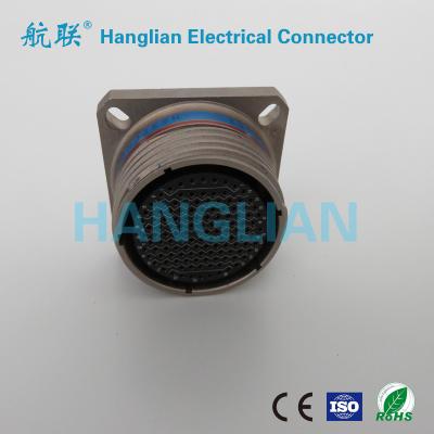 China Circular Connector MIL-DTL-38999 III Military Famale Square Flange Receptacle, 128 Socket D38999/20MJ35SN Hot-Dip Nickel Plated Compound Connector for sale