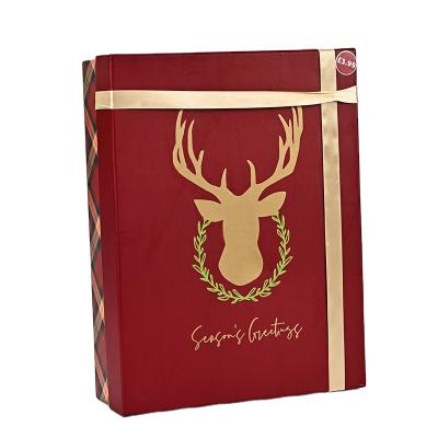 China Cardboard Christmas Gift Paper Box Recyclable Luxury Rigid Christmas Printing Paper Custom Gift Boxes for sale