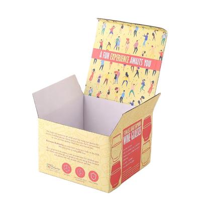 China Recyclable Recyclable Biodegradable Custom Craft Paper Box Wine Glasses Paper Packaging Boxes for sale