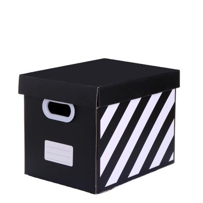 China Corrugated Cardboard Organizer Box Custom Paper Recyclable Standard Paper Storage Boxes With Plastic Handle for sale