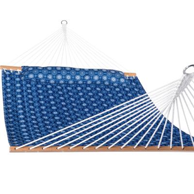 China Danlong Modern Hot-selling Quilted Fabric Patio Outdoor Hammock With Pillow For Height Two Person Double Spreader Bar For Garden for sale