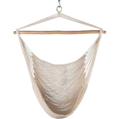 China Danlong Modern Good Quality 40 Inches Hanging Caribbean Outdoor Patio Hammock Chair with Soft-Spun Cotton Rope for Garden Yard for sale