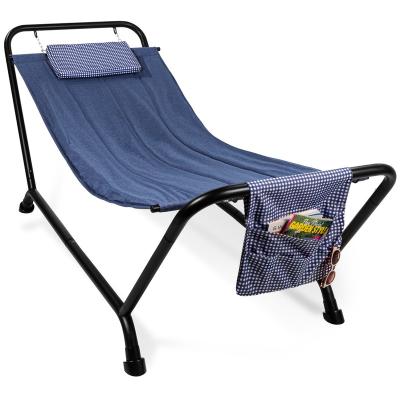 China Danlong Modern Outdoor Patio Hammock for Backyard, Garden with Stand, Pillow, Storage Pockets for sale