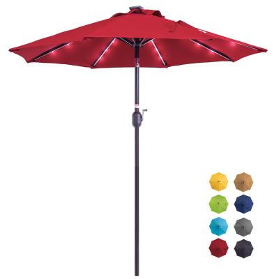 China Danlong Modern Factory Promotion Outdoor Patio Umbrella with Crank and Tilt Space Saving, 7 Feet, Red for sale