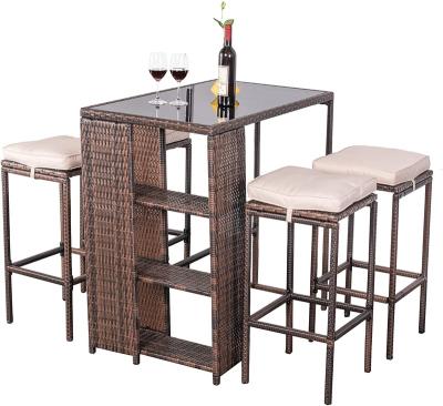 China Danlong High Quality Modern Outdoor 5 Piece Patio Bar Set , Counter Height Patio Dining Set For Garden Yard Poolside for sale