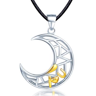 China FASHIONABLE 925 Silver Moon Necklace San Valentine Couple Necklace For Man for sale