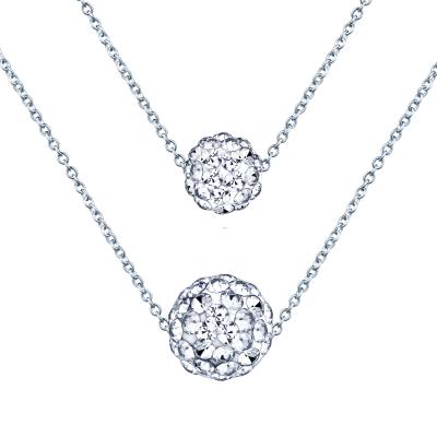 China Two Layer Necklace 925 Sterling Silver FASHIONABLE Balll Chain Necklace For Party for sale