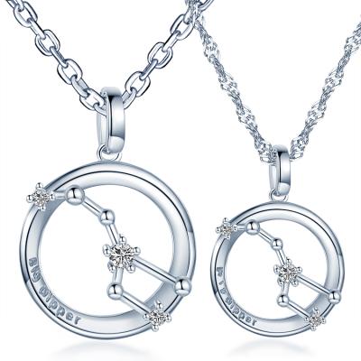 China TRENDY Simple Diamond Necklace Big Dipper Necklace S925 Silver For Couple for sale