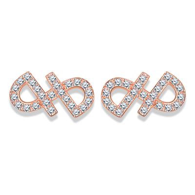 China 2020 New Fashion 925 Sterling Silver CZ Casual/Sporty Stud Earring Rose Gold for sale