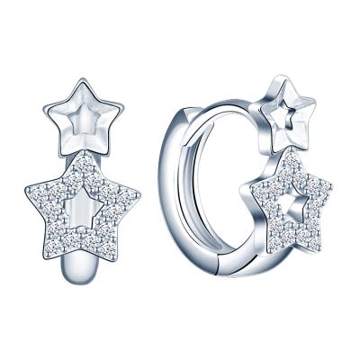 China New Arrival Nickel Free 925 Small Hoop Earrings Sterling Silver Star Hoop Earrings Huggie Earing Circles for sale