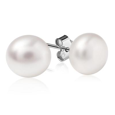 China Wholesale CLASSIC Earnings Pearl 925 Sterling Silver Freshwater Pearl Stud Earrings For Women for sale