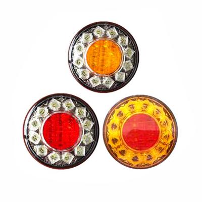 China Factory Truck/Truck/Trailer/Tractor Wholesale Red Amber White Diameter 99.6mm Led Lights Round Trailer Truck Led Tail Light for sale