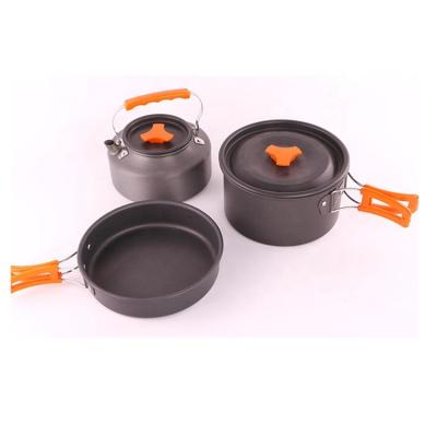 China Camp Cookware Kit Gear 3 Piece Set Cookware Lightweight Camping Mess Kit for sale