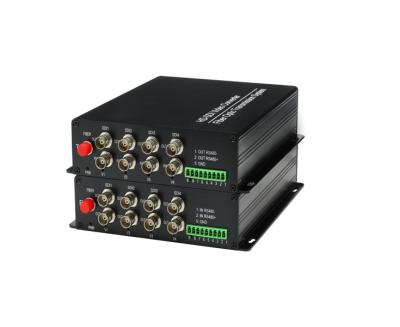 China 4v-hd-sdi 1080P cctv video optical media converter +1 channel RS485 data for sale